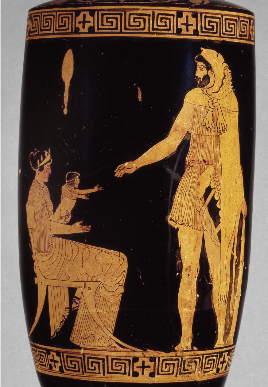 Lécythe attique à figures rouges représentant Héraclès (détail) - Greek