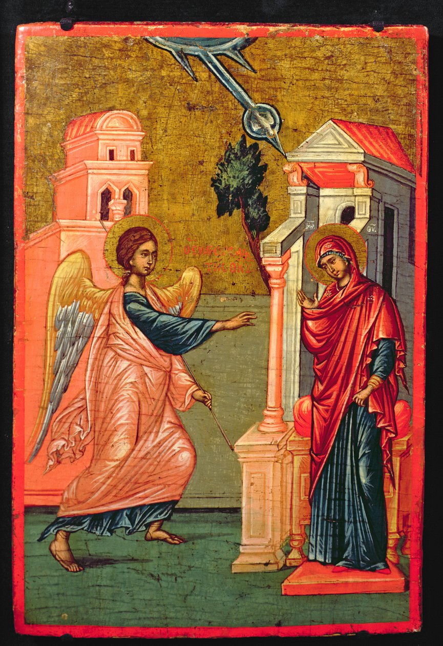 Annonciation, icône grecque, fin du XVIIe siècle - Greek School