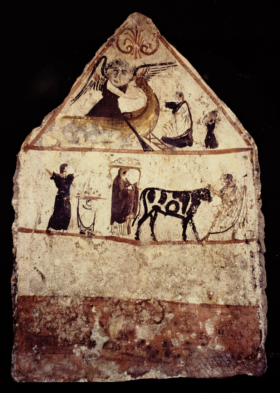 Nécropole de Gaudo, peinture murale lucanienne 340 av. J.-C. - Greek School