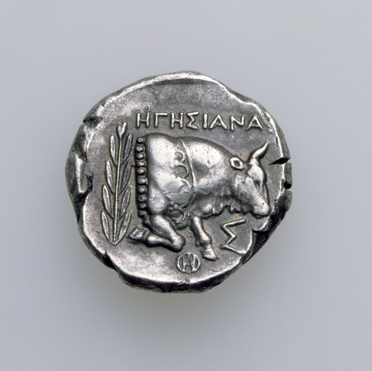 Tétradrachme de Samos, Ionie, représentant un taureau, vers 390 av. J.-C. (revers) (argent) - Greek School