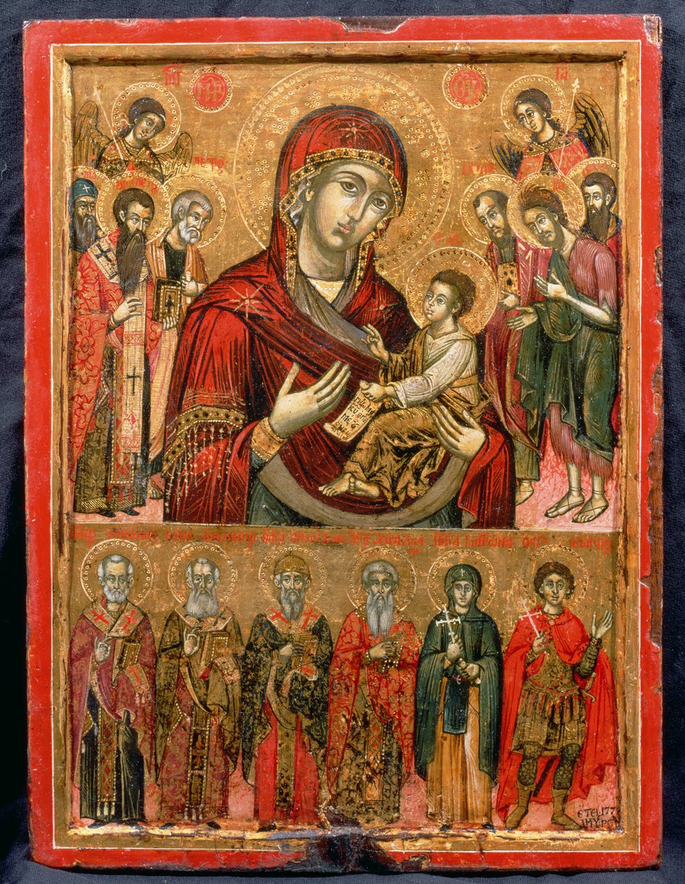 La Mère de Dieu Hodegetria et les Saints, icône des îles Cyclades, 1779 - Greek School