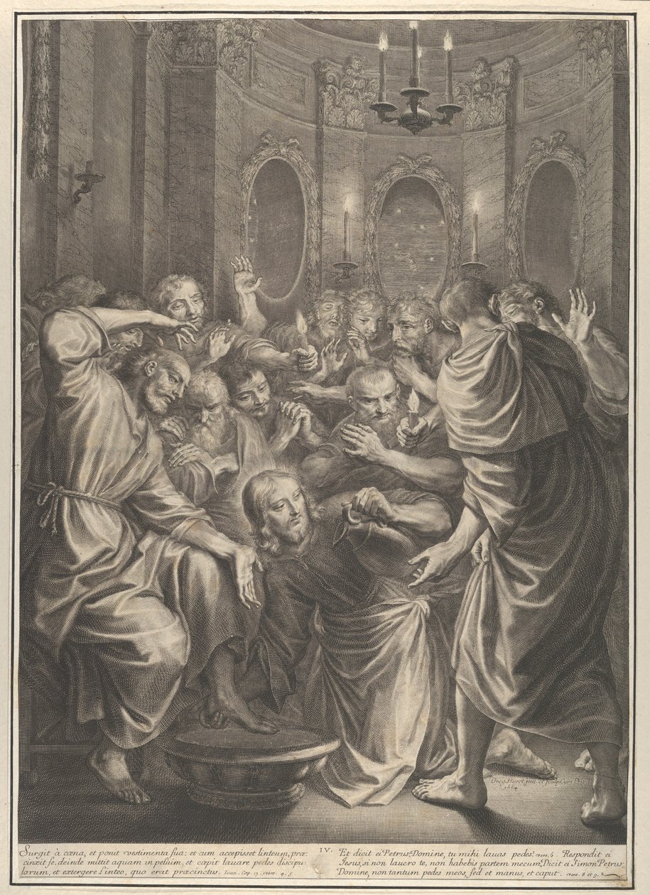 Le Christ lavant les pieds de ses disciples, de La Passion du Christ, planche 4 - Gregoire Huret