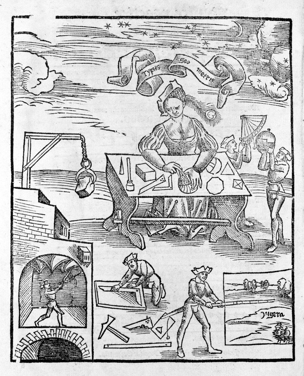Arts libéraux : La géométrie - dans « Margarita Philosophica » de Gregor Reisch (1467-1525). Bâle - Gregor Reisch