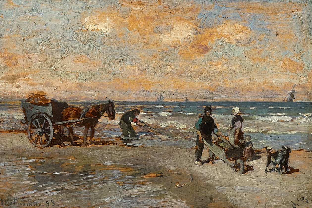 Les pêcheurs de crabes au bord de la mer - Gregor von Bochmann