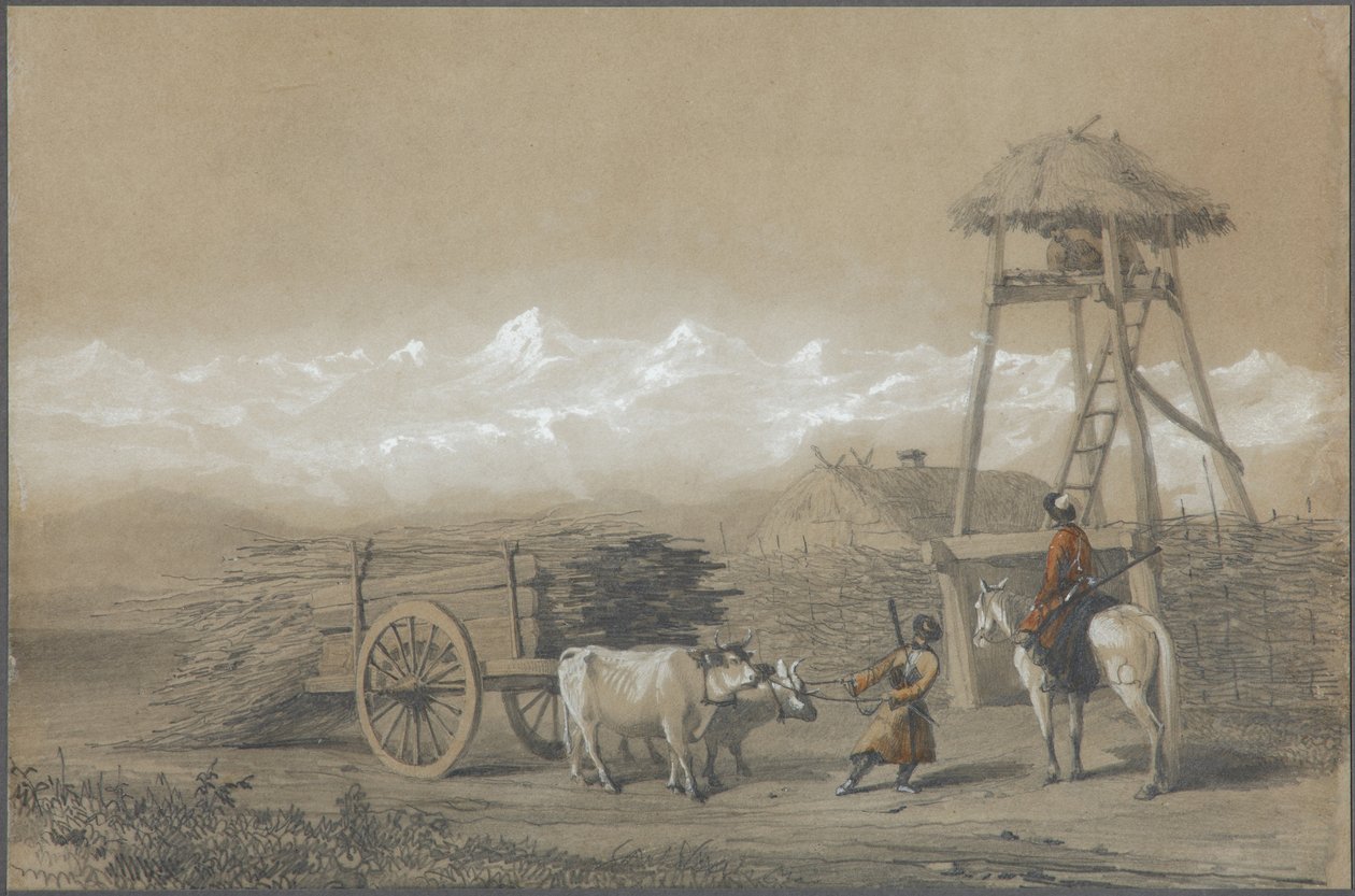 Fort des cosaques dans le Caucase, 1846 - Grigori Grigorevich Gagarin