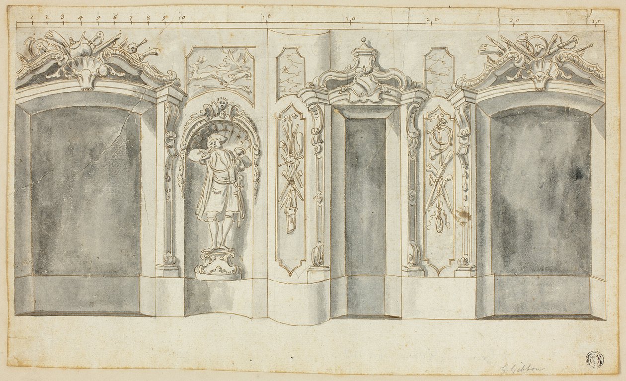 Mur avec motifs de chasse - Grinling Gibbons