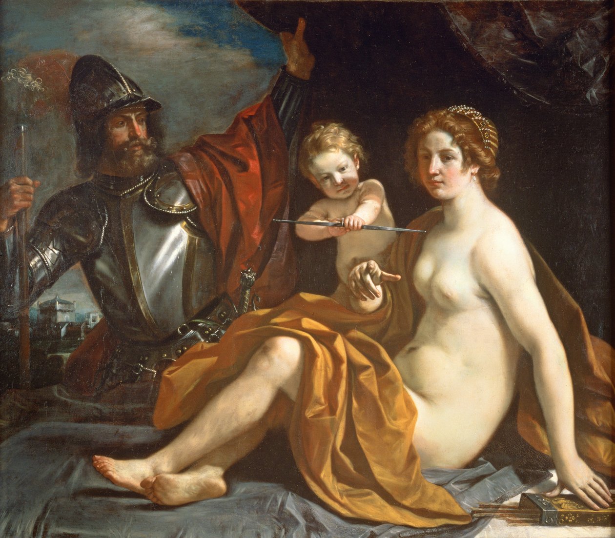 Vénus, Mars et Cupidon - Giovanni Francesco Barbieri