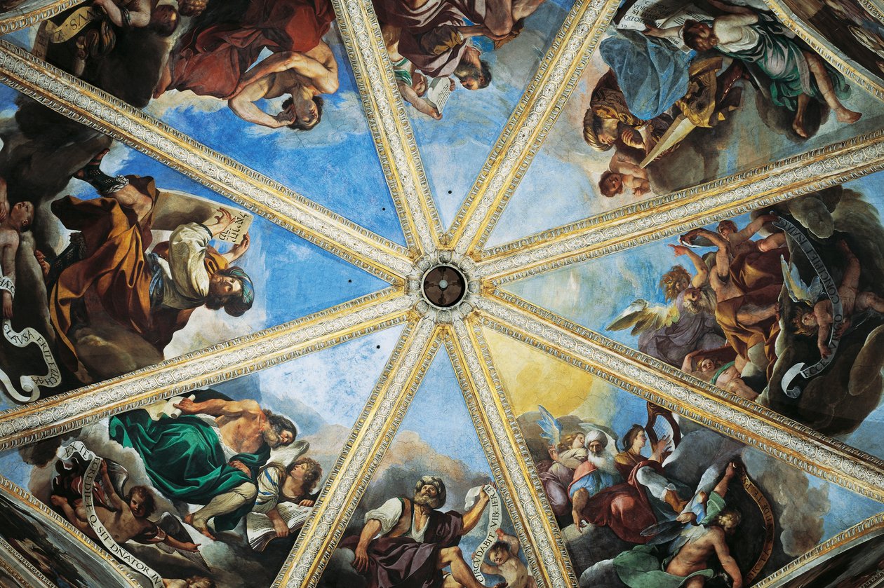 Fresques de Pier Francesco Mazzucchelli, dit Morazzone, et Giovanni Francesco Barbieri, dit Guercino, intérieur de la Cathédrale de Plaisance, Émilie-Romagne, Italie - Guercino