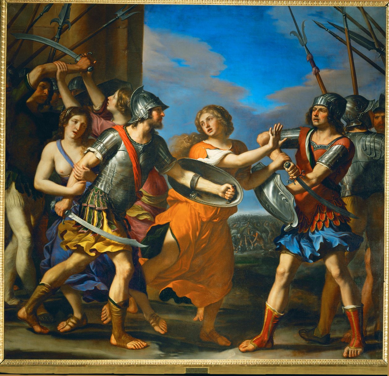 Hersilia sépare Romulus et Tatius, le roi des Sabins ... - Guercino (1591 1666)