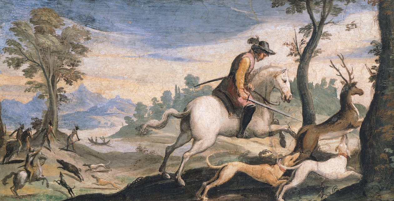 Chasse au cerf et au sanglier - Guercino