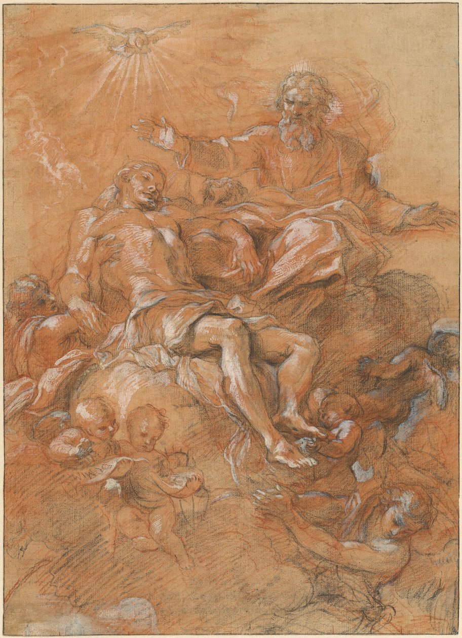 Dieu le Père et le Saint-Esprit recevant le corps du Christ - Guglielmo Cortese