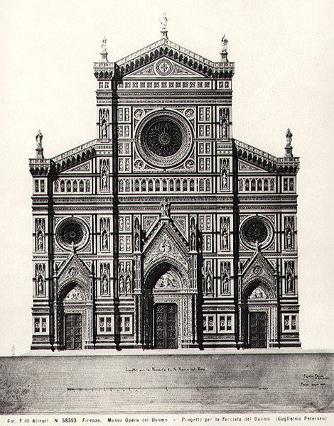 Design pour la façade de Santa Maria del Fiore ou Duomo à Florence - Guglielmo Petersen