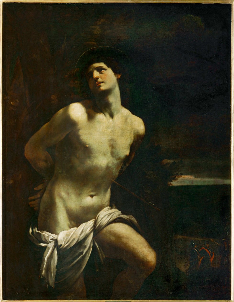 Saint Sebastien martyre dans un paysage - Saint Sebastian in a landscape ... - Guido (follower of) Reni