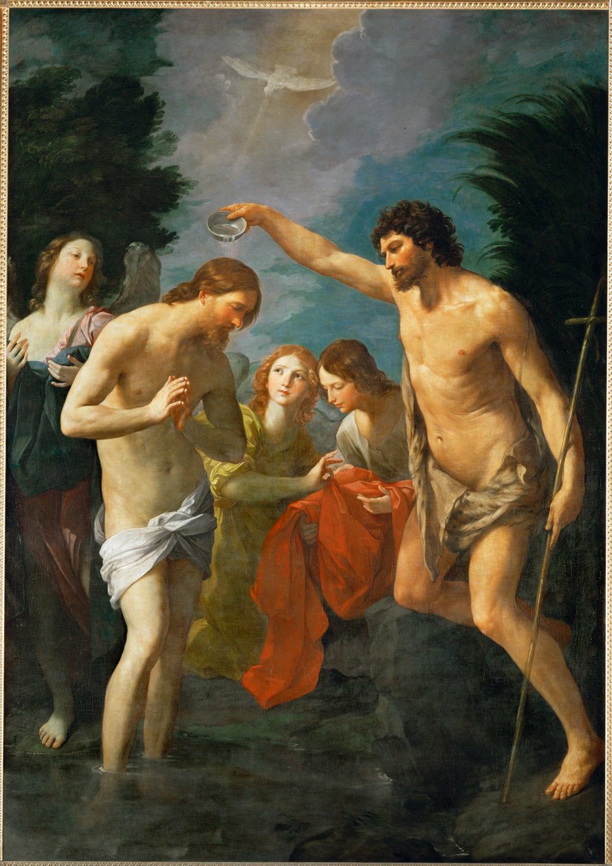Christ baptisé (peinture sur toile) - Guido Reni