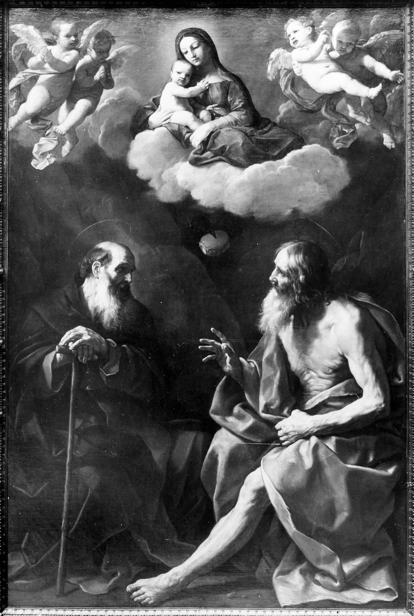 Les ermites Paul et Antoine dans le désert - Guido Reni