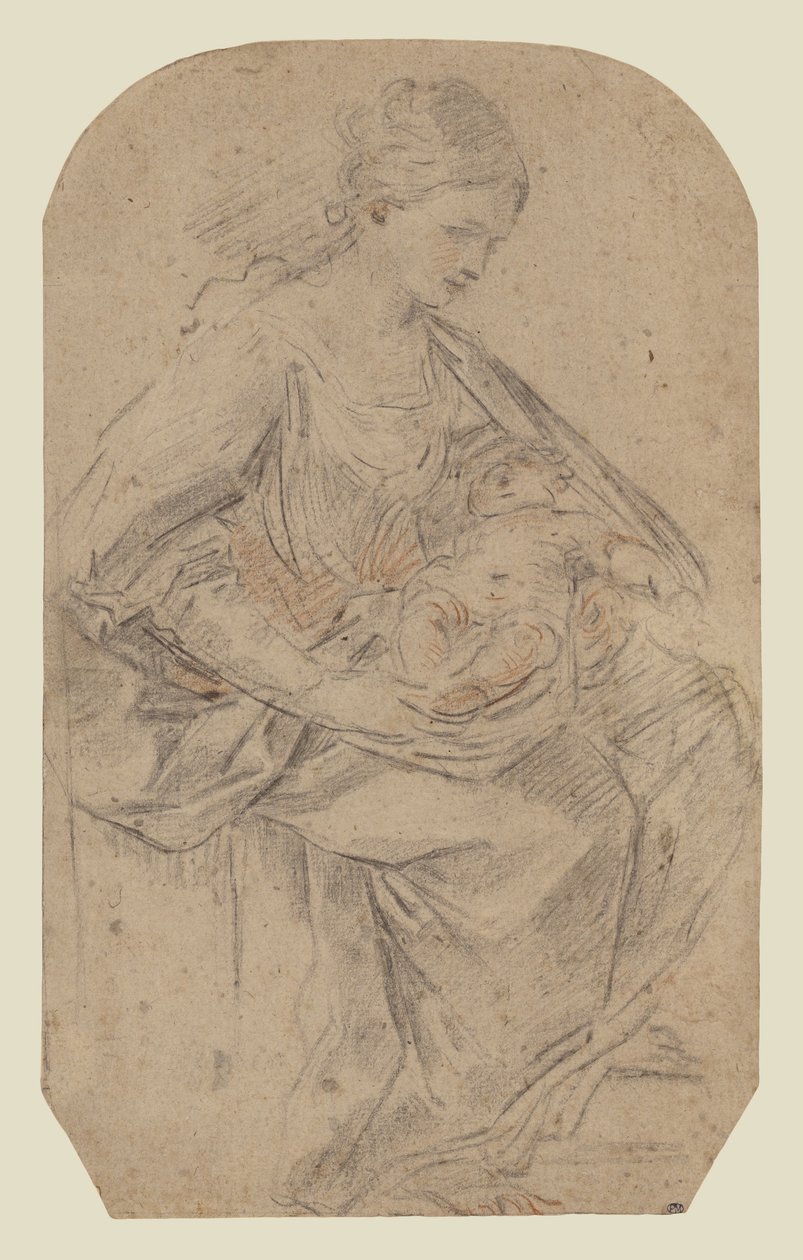 Nativité (recto) ; Femme enturbannée (verso) - Guido Reni
