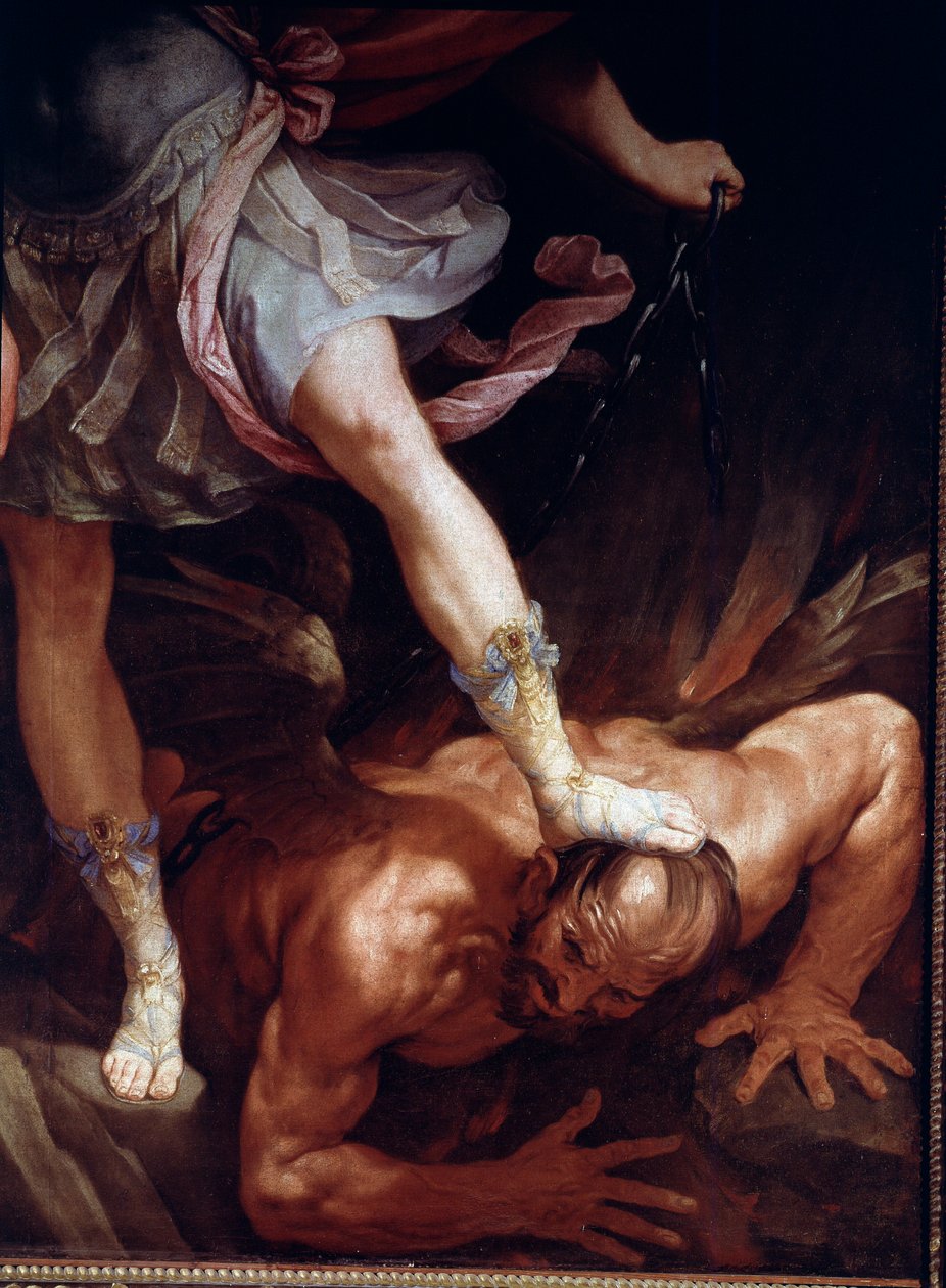 Saint Michel écrase la tête du démon (détail) - Guido Reni