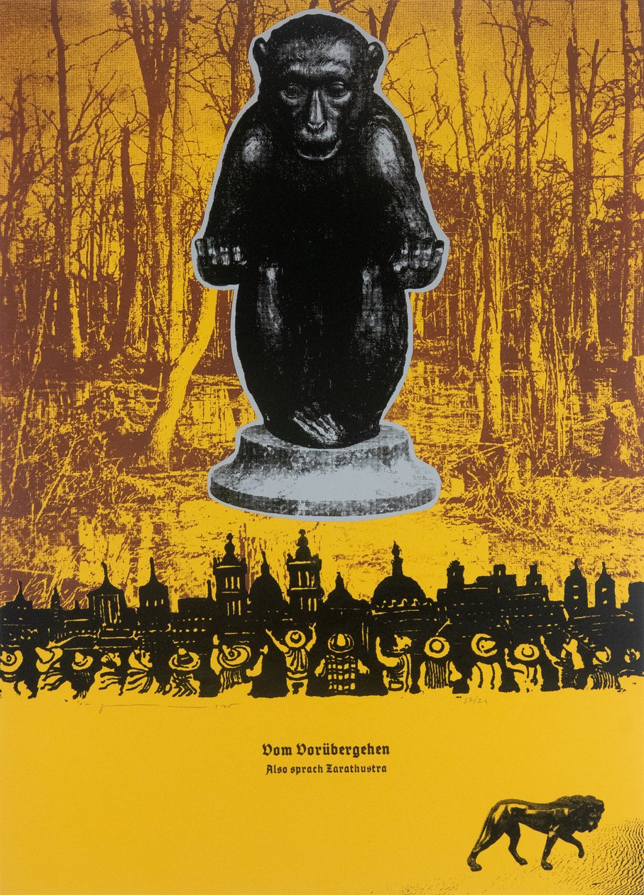 On Passing By,Thus Spoke Zarathustra, 2025 (gravure sur bois et sérigraphie) - Guilherme Pontes