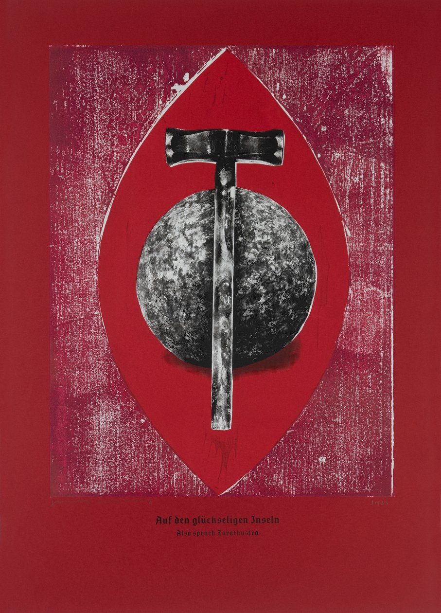 Sur les îles bénies, Ainsi parlait Zarathoustra, 2024 (gravure sur bois et sérigraphie) - Guilherme Pontes