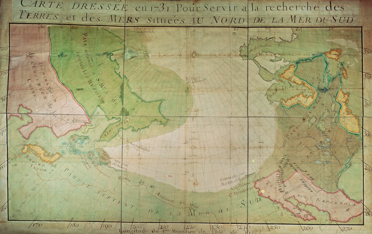 Carte des nouvelles découvertes dans le nord de la mer du Sud, à l