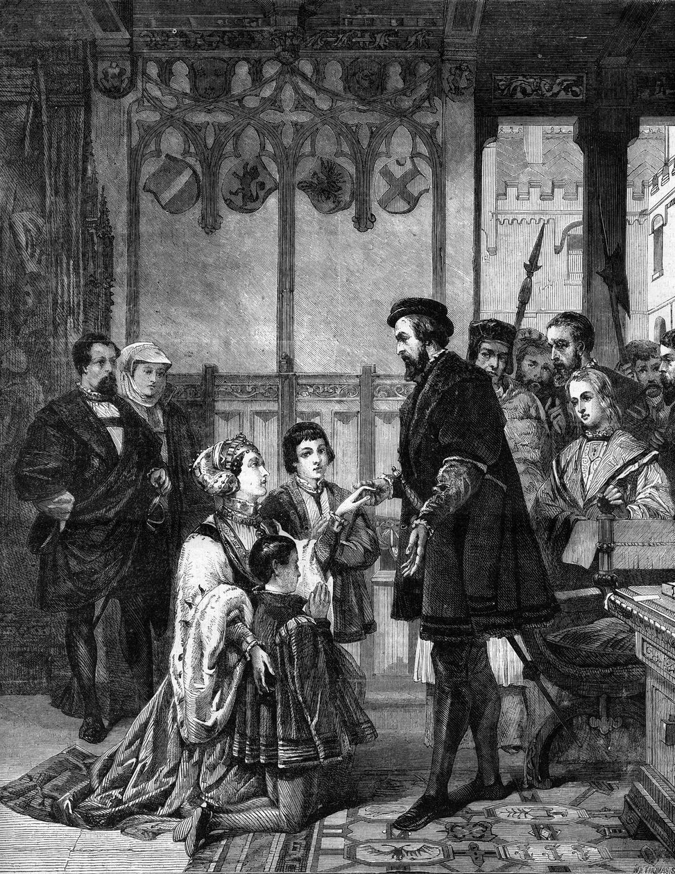 Philippa Welseren ou Philippine Welser (1527-1580) implore le pardon de Ferdinand Ier de Habsbourg, empereur d