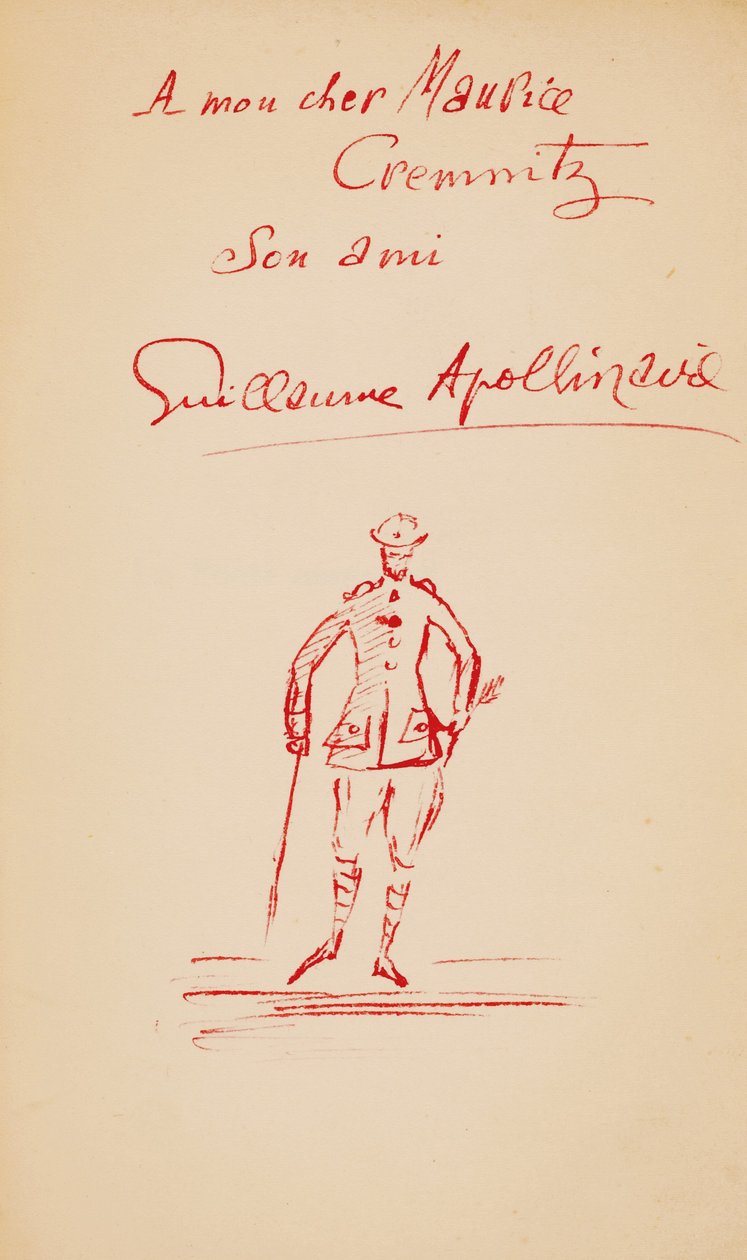 Inscription à Maurice Cremnitz de "Le Poète Assassiné", 1916 - Guillaume Apollinaire
