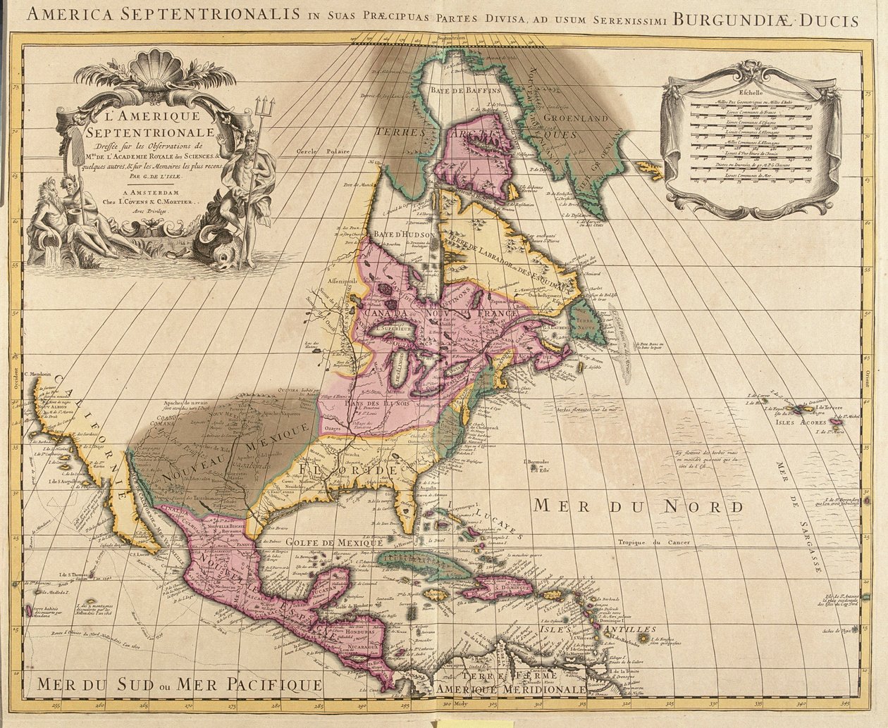 Est du Canada, est des États-Unis, Mexique, Guatemala, El Salvador, Belize, Honduras, Nicaragua, Costa Rica, Panama, Antigua-et-Barbuda, Bahamas, Barbade, Cuba, Dominique, Jamaïque, Grenade, Haïti, République dominicaine, Saint-Kitts-et-Nevis, Sainte-Lucie - Guillaume Delisle