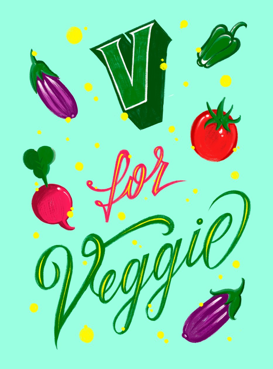 V FOR VEGGIE, 2025 (art numérique) - Guillaume Laserson