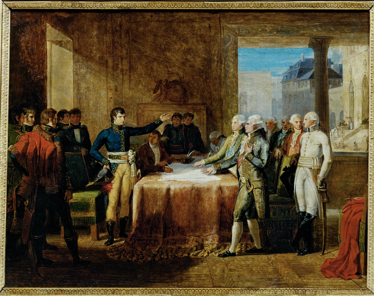 Preliminaires de la paix signe a Leoben le … (painting on canvas) - Guillaume Lethiere