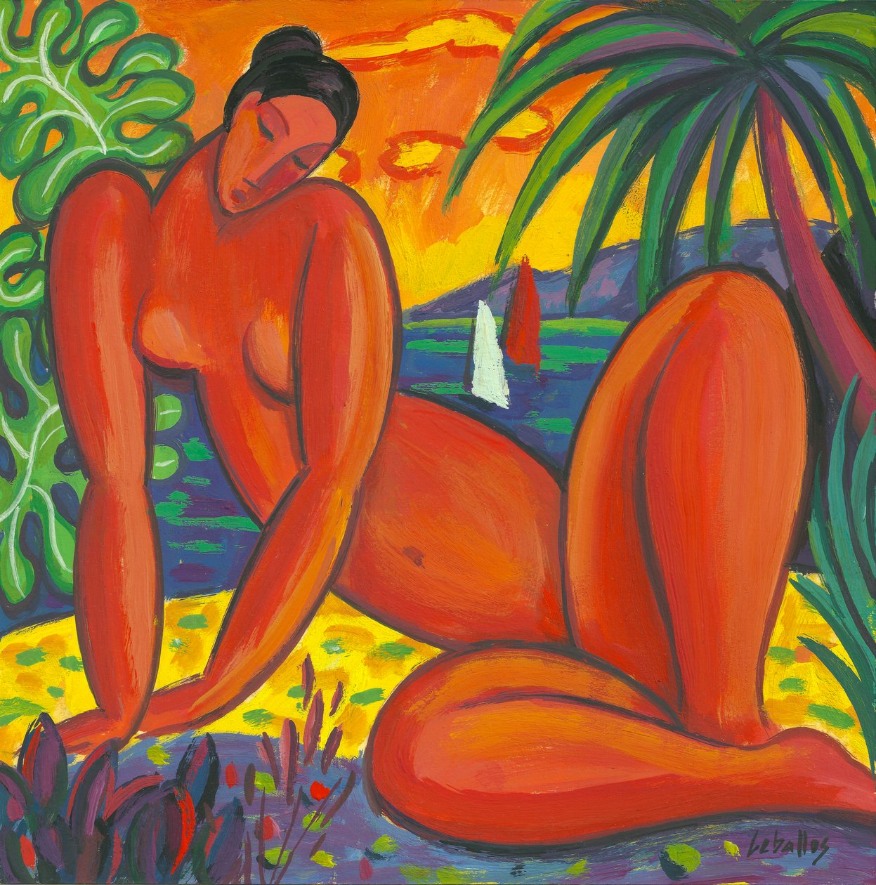 Nu taïtien, 2013 (gouache sur papier) - Guillermo Martí Ceballos