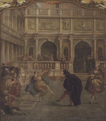Figures Masquées Dansant devant la Loggetta - Guiseppe Ponga