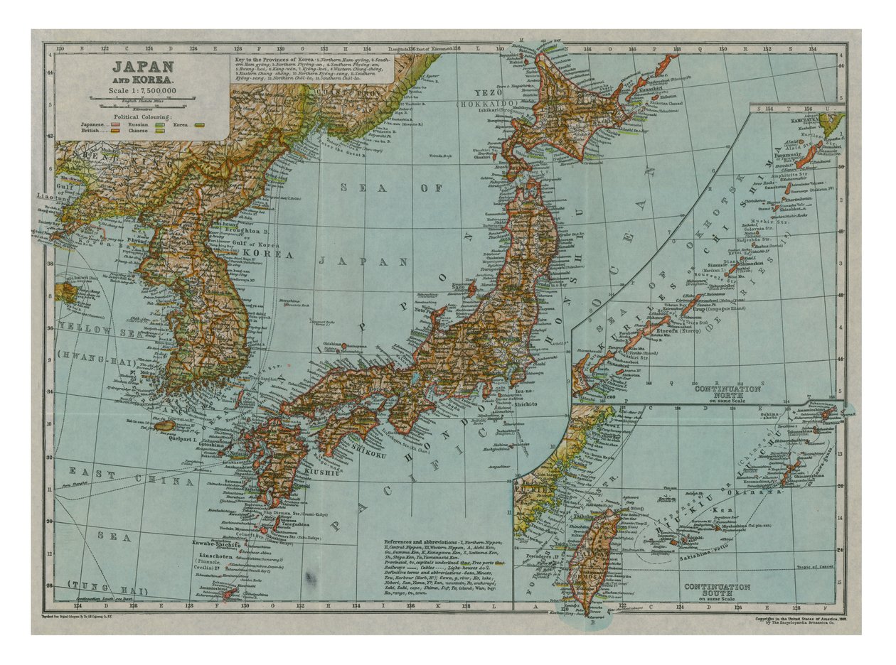 Carte du Japon et de la Corée, vers 1910 - Gull Engraving Company
