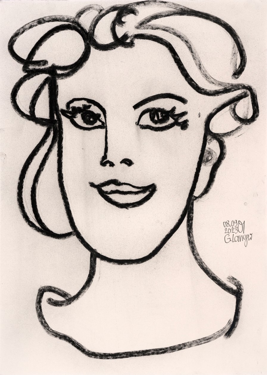 Portrait de femme minimaliste - Gunter Langer