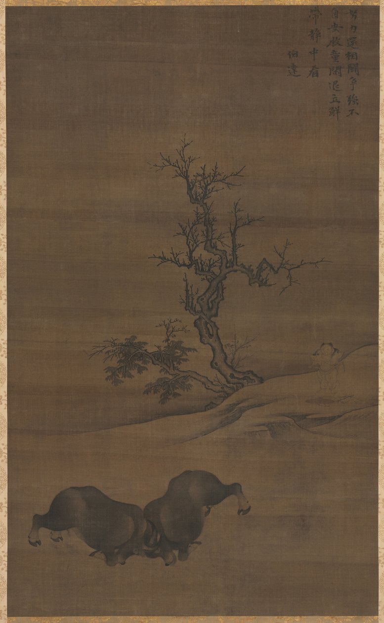 Bergers et buffles dans le paysage, 1200s - Guo Min