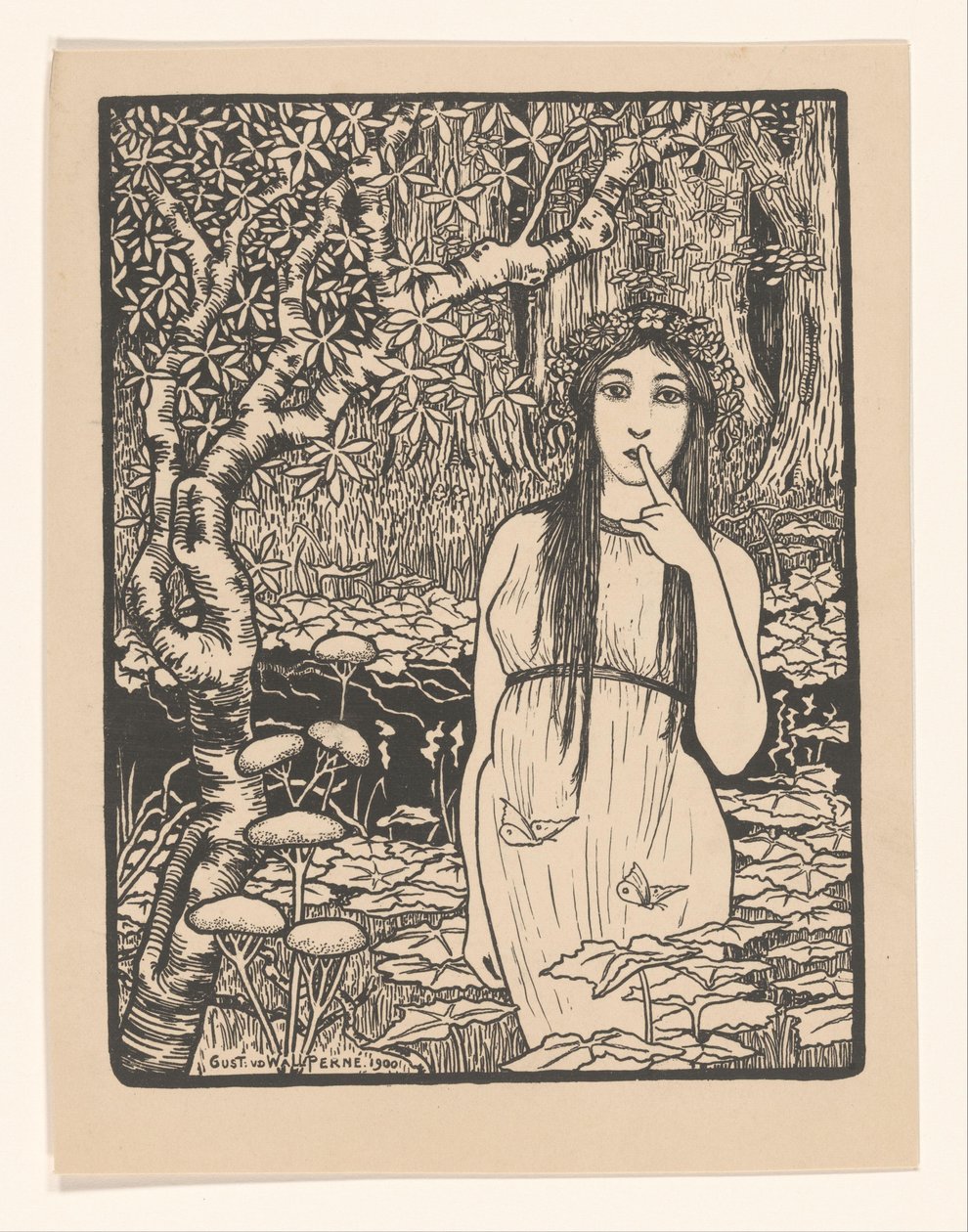 Femme dans un paysage forestier - Gust van de Wall Perné