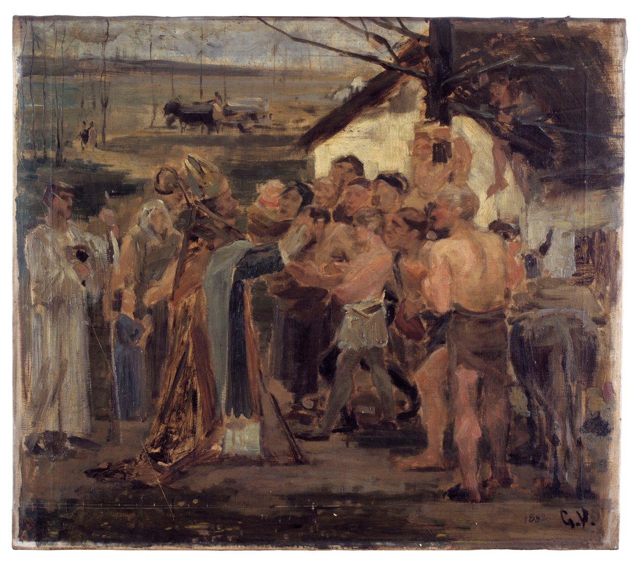 Saint Livinus en Flandre (étude) - Gustaaf Vanaise