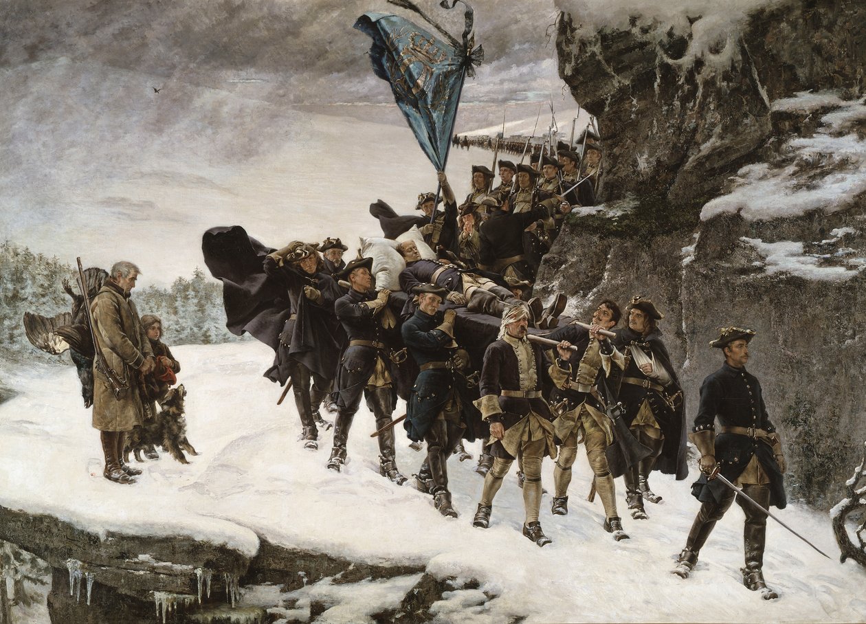 Ramener le corps du roi Karl XII de Suède - Gustaf Olaf Cederstrom