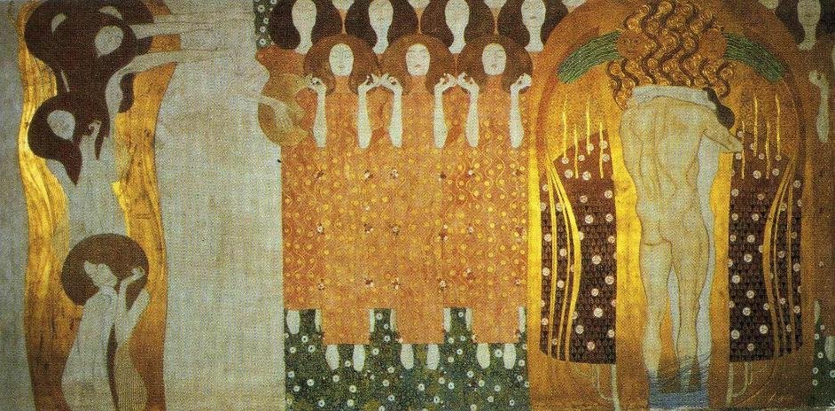 Les arts, le chœur et le baiser - Gustav Klimt