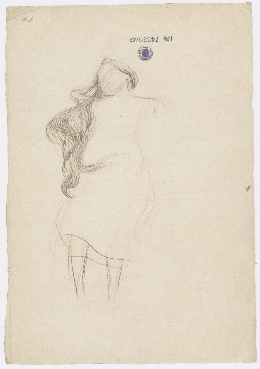Femme flottante vêtue avec cheveux pendants - Gustav Klimt