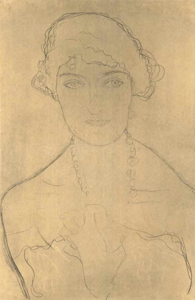 Buste de face avec collier - Gustav Klimt