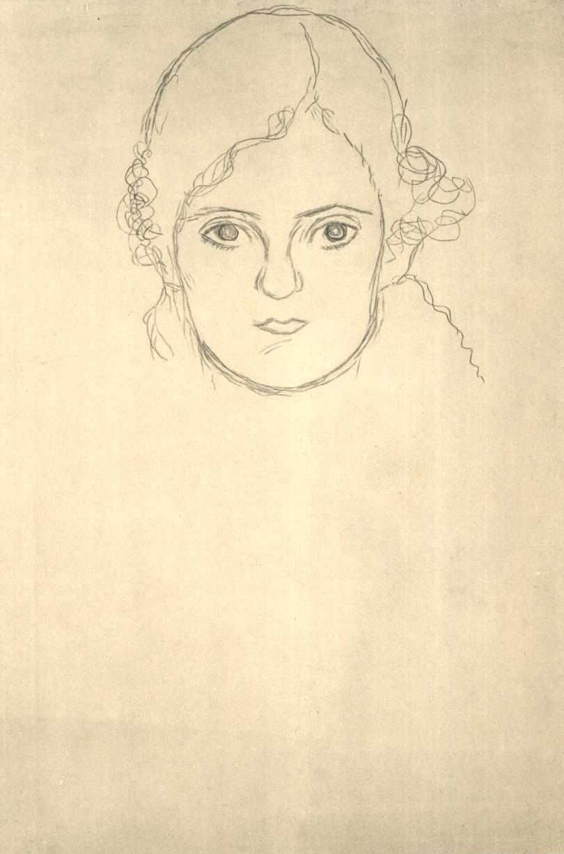 Tête de jeune fille - Gustav Klimt