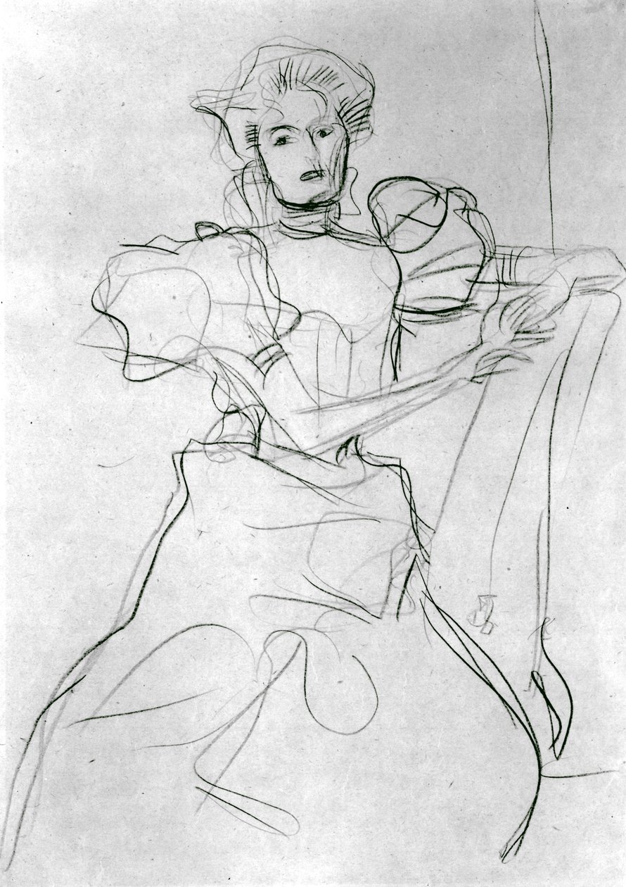 Femme assise - Étude pour un portrait de Sonja Knips, vers 1898 - Gustav Klimt