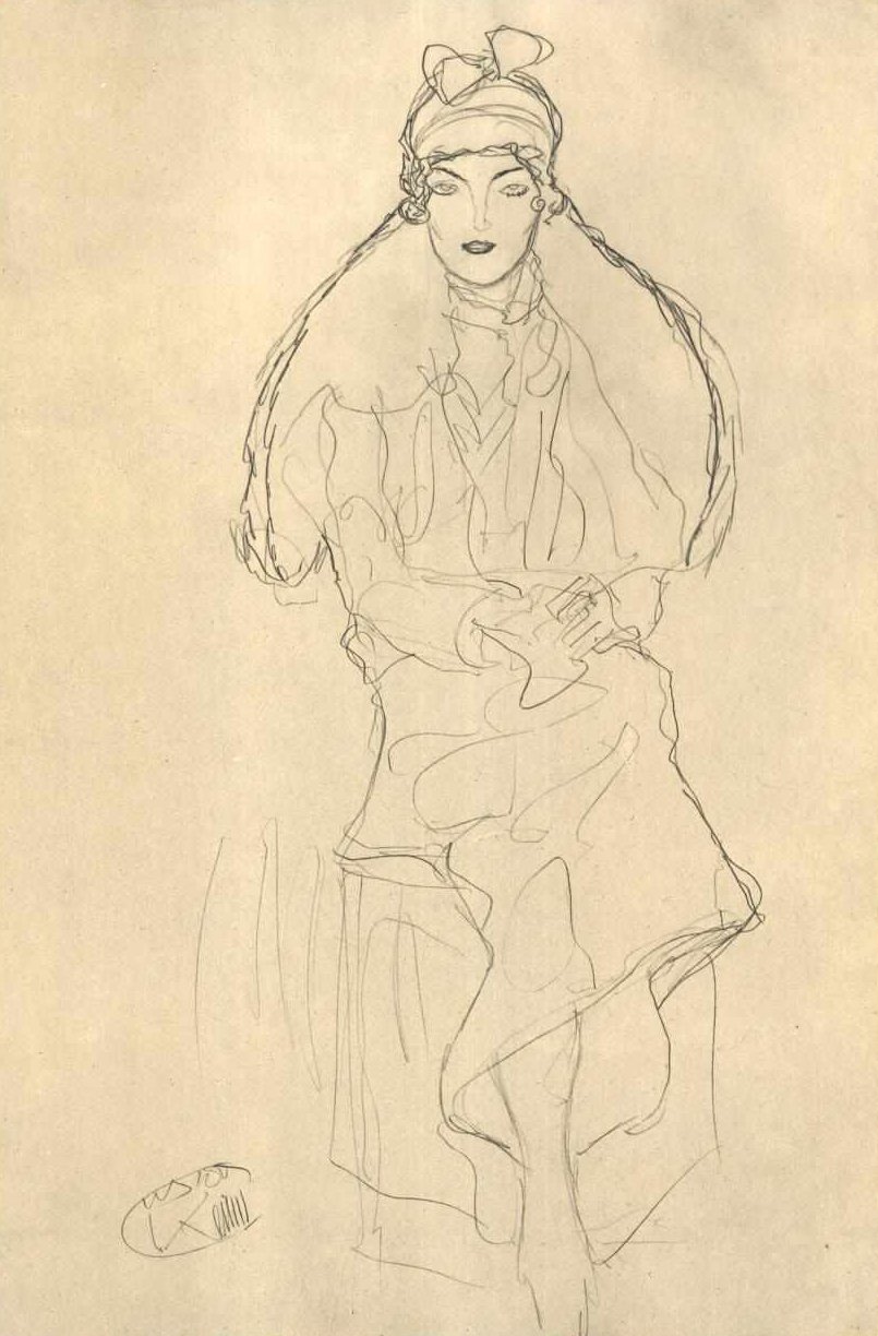 Femme assise de face - Gustav Klimt