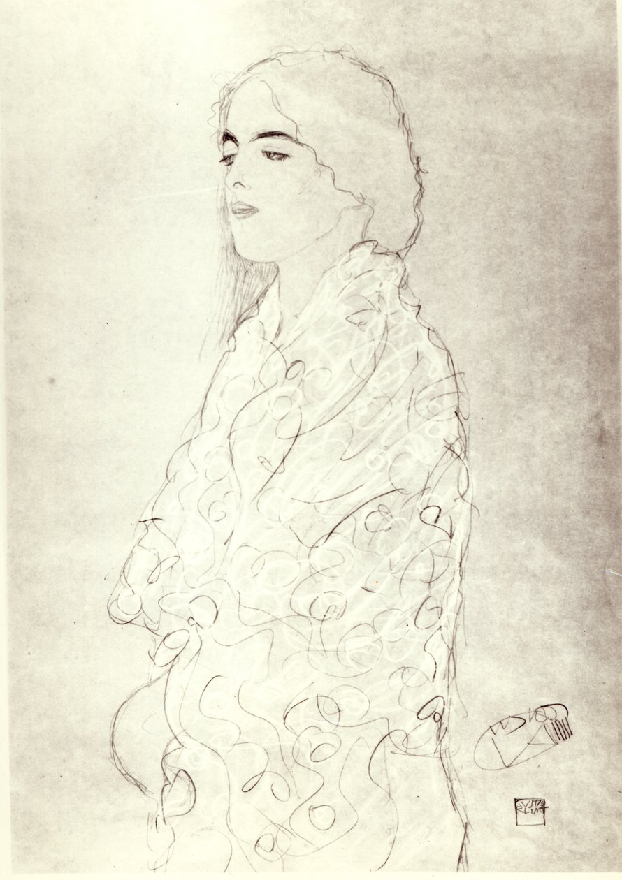 Dame debout en robe, vers 1916 - Gustav Klimt