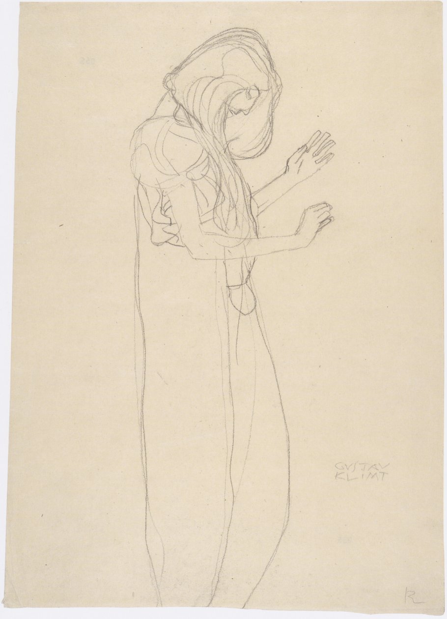 Figure féminine debout vers la droite - Gustav Klimt