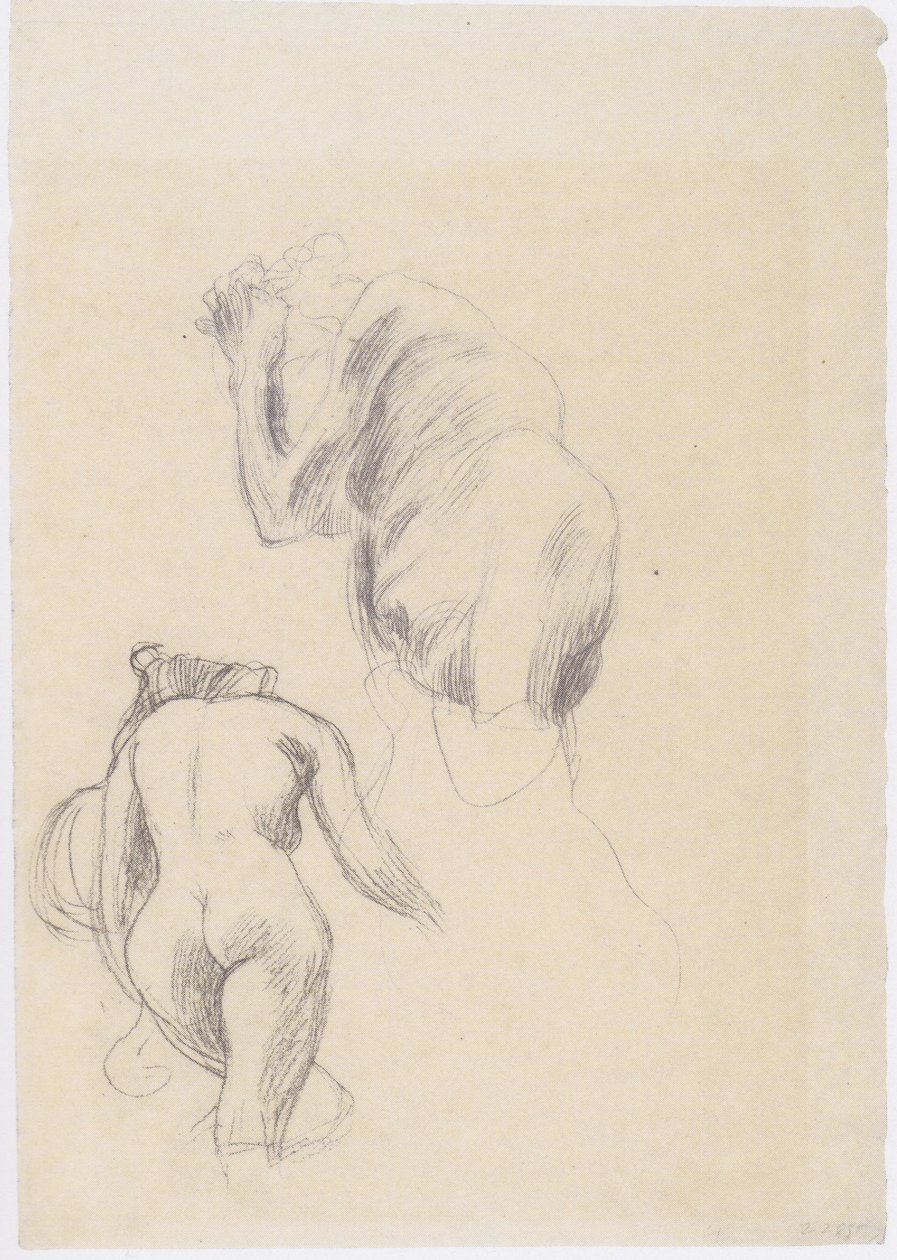 Nu féminin de dos, vieil homme désespéré - Gustav Klimt