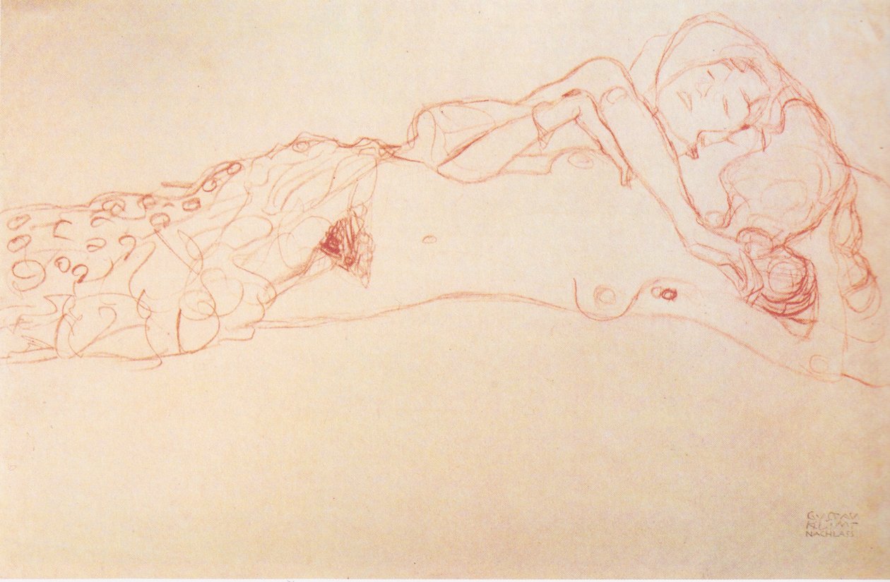 Deux nus allongés sur le dos - Gustav Klimt
