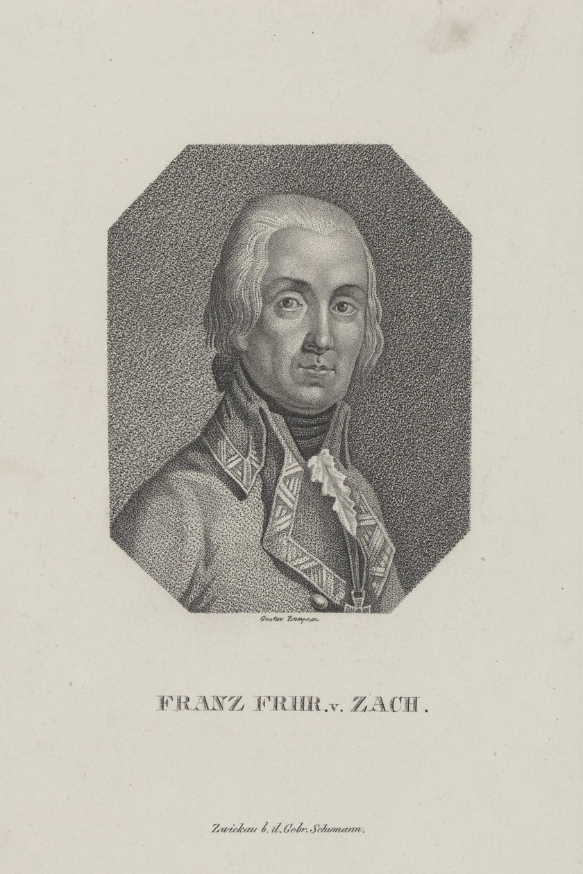 Franz Frhr. v. Zach. Punktierstich - Gustav Zumpe