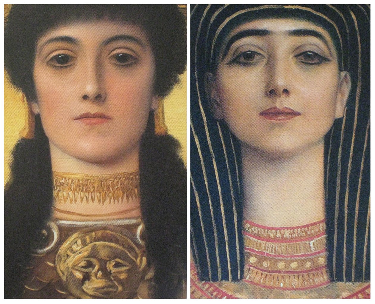 Grèce antique et Égypte antique, détail des têtes d