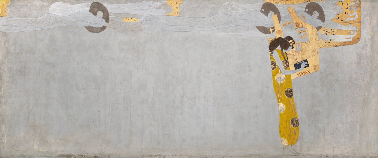 Frise Beethoven: Le désir de bonheur trouve satisfaction dans la poésie - Panneau 7, mur long droit - Gustav Klimt
